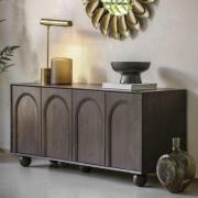 Alofi Mango Wood Sideboard With 4 Doors In Walnut