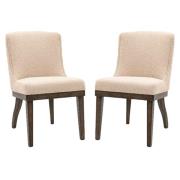 Kigali Taupe Polyester Fabric Dining Chairs In Pair