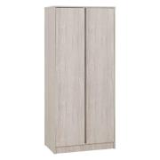 Mcgowan Wooden Wardrobe With 2 Doors In Urban Snow