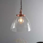 Harbor Clear Glass Shade Ceiling Pendant Light In Aged Copper