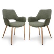 Sanremo Sage Fabric Dining Chairs In Pair