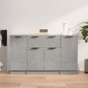 Krefeld Wooden Sideboard With 4 Doors 1 Drawer In Concrete Effect