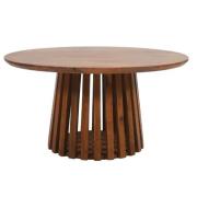 Salvo Mango Wood Coffee Table Round In Walnut