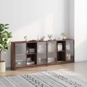 Avila Wooden Bookcase With 4 Doors In Brown Oak