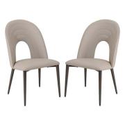 Sanur Light Grey Faux Leather Dining Chairs In Pair