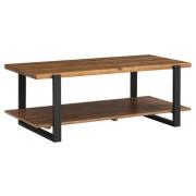 Pierre Pine Wood Coffee Table With Shelf In Rustic Oak