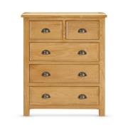 Lecco Wooden Chest Of 5 Drawers In Oak