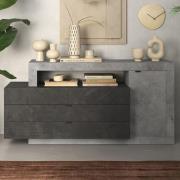 Felton Sideboard 1 Doors 3 Drawers In Concrete Lead Grey