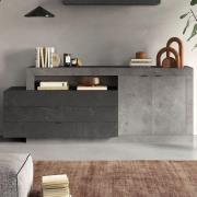 Felton Sideboard 2 Doors 3 Drawers In Concrete Lead Grey