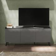 Tavira Wooden TV Stand 3 Doors In Slate Effect And Lead Grey