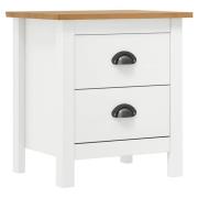 Kendal Wooden Bedside Cabinet With 2 Drawers In White And Brown