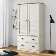 Vidor Wooden Wardrobe With 2 Doors 2 Drawers In White Brown