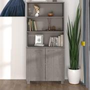 Hull Wooden Bookcase With 2 Doors In Light Grey