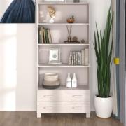 Hull Wooden Bookcase Wide With 2 Drawers In White