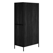 Hoxton Wooden Wardrobe With 2 Door In Black