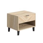 Stockholm Wooden Bedside Cabinet With 1 Drawer In Sonoma Oak