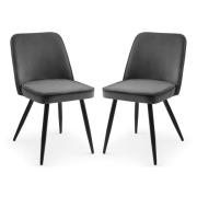 Babette Grey Velvet Dining Chairs In Pair