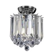 Fargo 2 Lights Crystal Droplets Flush Ceiling Light In Chrome