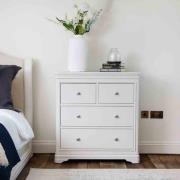 Sarnia Wooden Chest Of 4 Drawers Wide In White