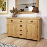 Concan Wooden Sideboard With 2 Doors 6 Drawers In Oak