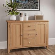 Gilford Wooden Sideboard With 2 Doors 3 Drawers In Light Oak