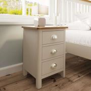 Rosemont Wooden Bedside Cabinet With 3 Drawers In Dove Grey