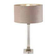 Scarborough Pink Velvet Shade Table Lamp In Crystal Base