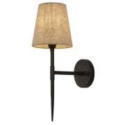 Gothic Natural Fabric Shade Wall Light In Black