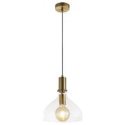 Margarita Clear Glass Shade Pendant Light In Brass