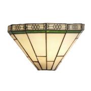 New York Stained Glass Shade Wall Light In Brass