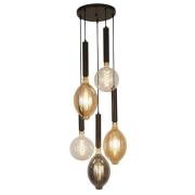 Dulwich 5 Light Multi Drop Pendant Light In Black