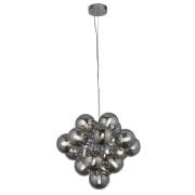 Berry 17 Light Smoked Glass Shade Pendant Light In Chrome