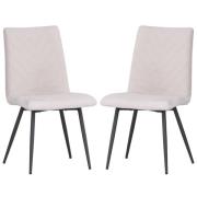 Casey Taupe Velvet Dining Chairs With Metal Legs In Pair