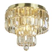 Empire 4 Light Champagne Crystal Flush Light In Satin Brass