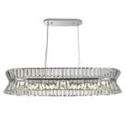 Uptown 10 Light Clear Crystal Oval Pendant Light In Chrome