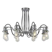 Olivia 8 Light Black Braided Cable Pendant Light In Chrome