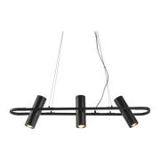 Telescope 3 Light Cylinder Shape Pendant Light In Black