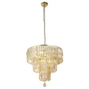 Empire 5 Light Champagne Glass Pendant Light In Satin Brass