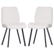 Brush Limestone Velvet Dining Chairs With Metal Legs In Pair