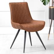 Arvada PU Leather Dining Chair With Metal Legs In Tan