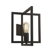 Plaza Square Metal Wall Light In Matt Black