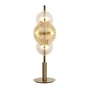 Wagon 6 Light Clear Amber Glass Table Lamp In Bronze