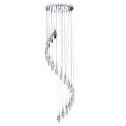 Sculptured 20 Light Crystal Multi Drop Pendant Light In Chrome