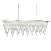 Drape LED Clear Crystal Bar Pendant Light In Chrome