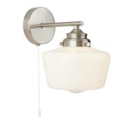 Housie Opal Glass Wall Light In Satin Silver