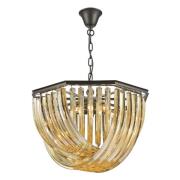 Chelsea 5 Light Champagne Crystal Pendant Light In Black