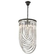 Chelsea 3 Light Clear Crystal Pendant Light In Black