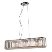 Belgravia 6 Light Clear Crystal Pendant Light Oval In Chrome