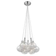 Battersea 7 Light Clear Glass Shade Pendant Light In Chrome