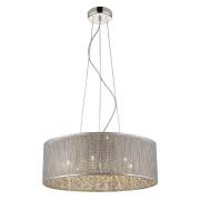 Palace 7 Light Crystal Droplet Pendant Light In Chrome Sliver